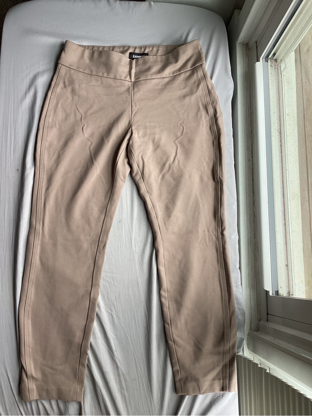 Express Columnist Ankle Pants High Rise in Beige